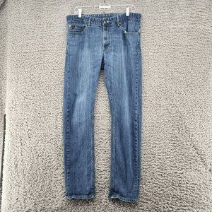 Original Penguin Jeans Mens 34x32 Skinny Stretch Faded Blue Preppy Mid Rise